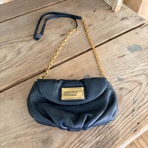 Marc by Marc Jacobs Black Leather Gold Chain Crossbody Bag